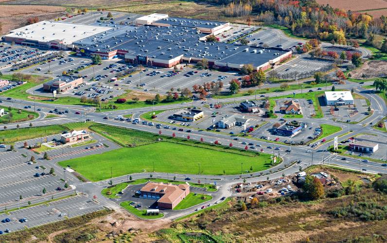 The Hampshire Mall off Route 9 in Hadley is seen in an aerial photo. 