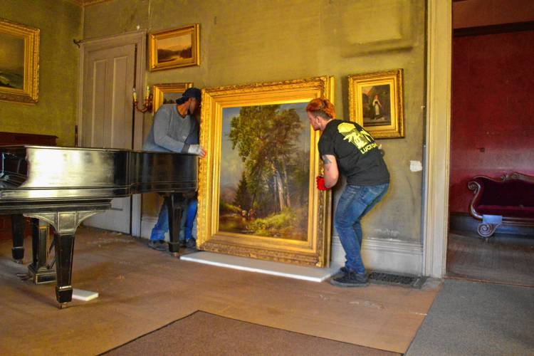 Part of the extensive preservation work done at The Evergreens over the past five years has involved cleaning numerous 19th-century paintings in the home. 