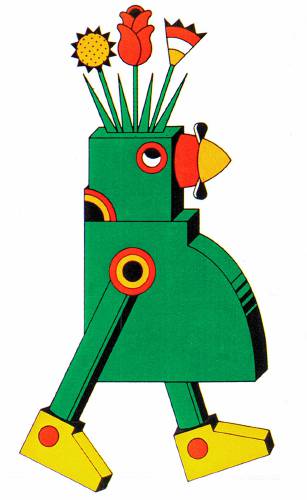 Seymour Chwast’s poster for the Brooklyn Children’s Museum, designed in the 1980s, is part of “Kid in a Cany Store” at the Eric Carle Museum.