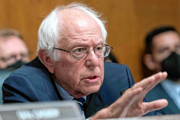 FILE - Sen. Bernie Sanders, I-Vt., speaks during a hearing on Capitol Hill in Washington, Thursday, June 8, 2023. Sanders and a robust group of Democratic senators say they're done âasking nicely